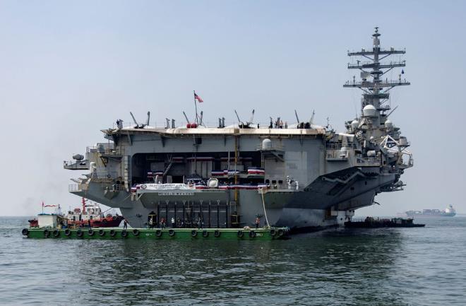 警惕！英媒炒作：美日韩举行联合海上演习，美航母将于周四抵达釜山