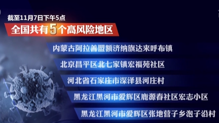 截至昨日17时 全国共5个高风险地区