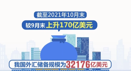 国家外汇管理局：10月末中国外汇储备规模为32176亿美元